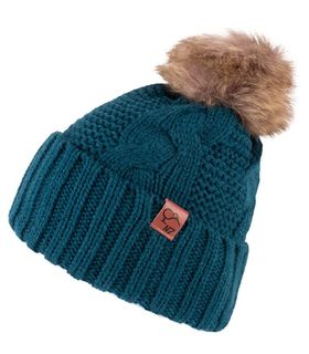 Wool Mix Cable Beanie - Teal