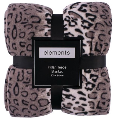 Elements - Polar Fleece Blanket Leopard Print - Queen Bed