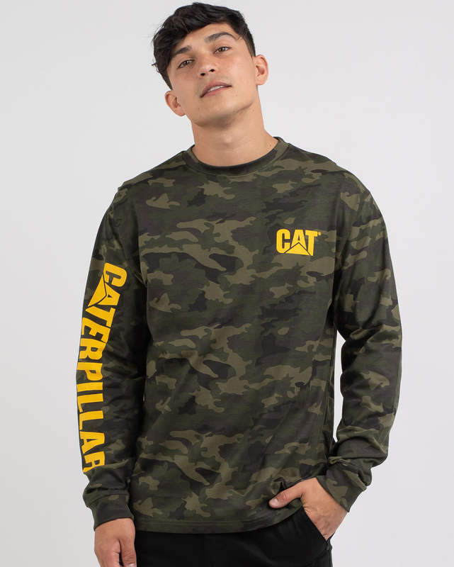 Cat Workwear - Trademark Banner Long Sleeve Tee - Night Camo