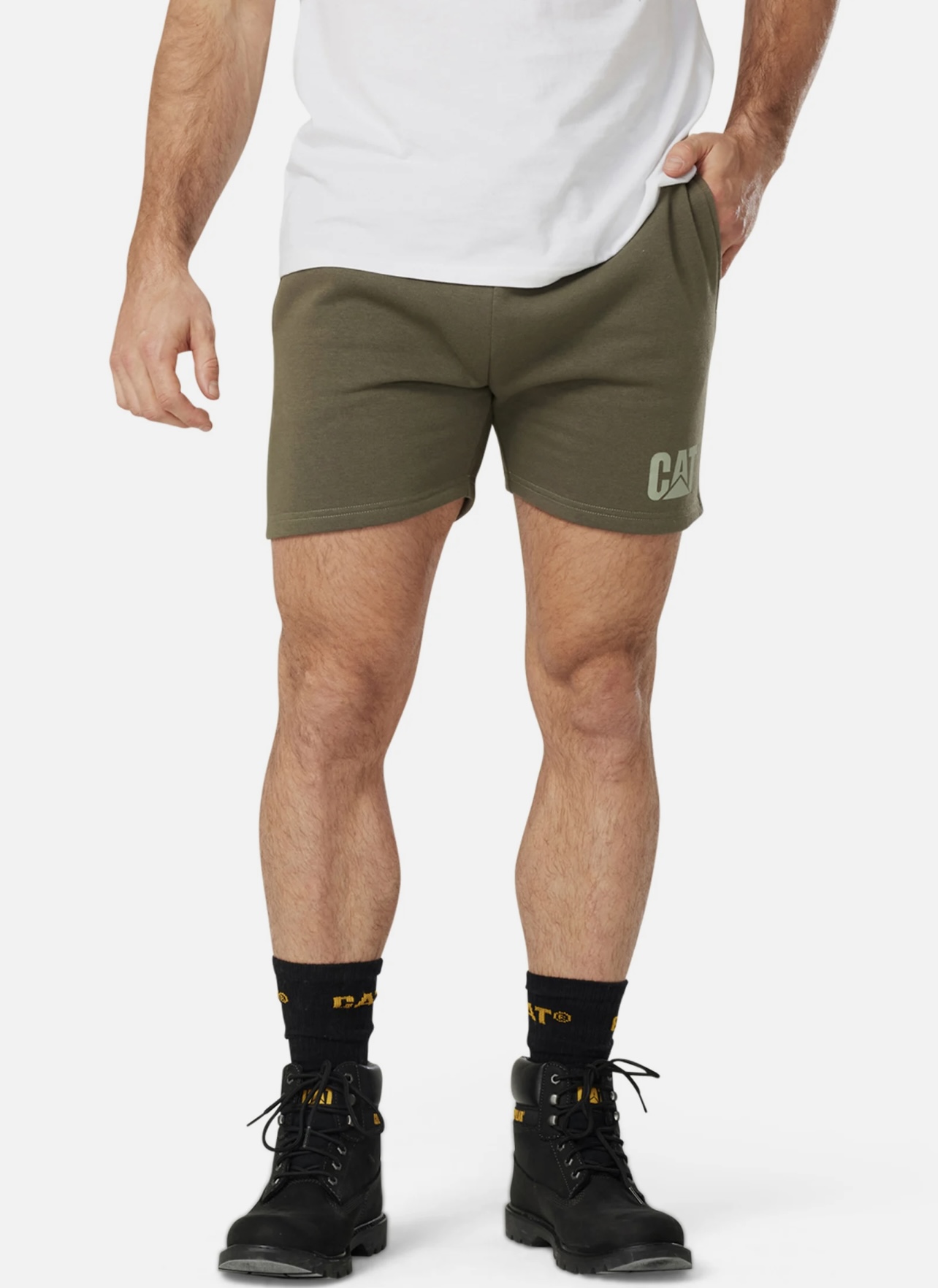 Cat Workwear - DM Fleece Shorts - Military Olive